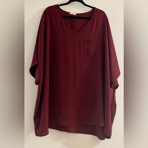 Plus Maroon Jodifl Top size 3X